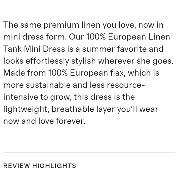 NWT Quince 100% European Linen Tank Dress-Black - Picture 7 of 8